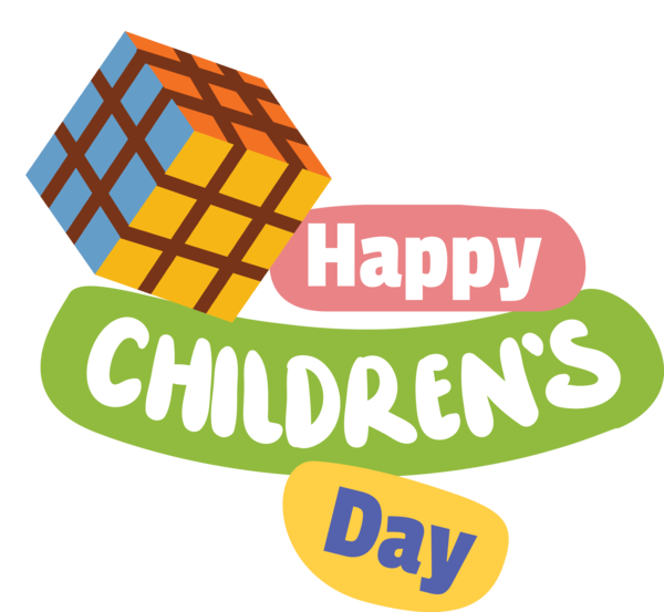 Transparent International Children's Day Design Logo Line for Children's Day for International Childrens Day