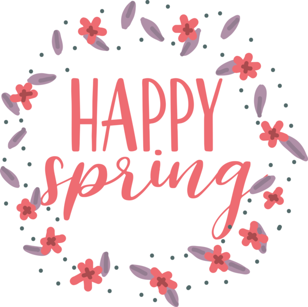 Transparent easter Floral design Design Line for Hello Spring for Easter