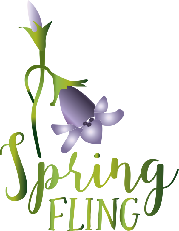 Transparent Easter Leaf Cut flowers Logo for Hello Spring for Easter