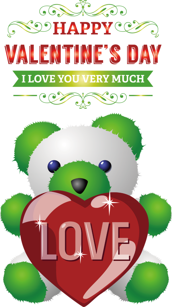 Transparent Valentine's Day Design Painting Icon for Teddy Bear for Valentines Day