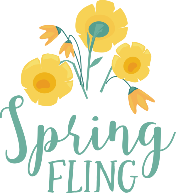 Transparent Easter Floral design Daisy family Logo for Hello Spring for Easter