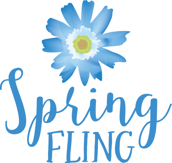 Transparent Easter Cut flowers Logo Floral design for Hello Spring for Easter