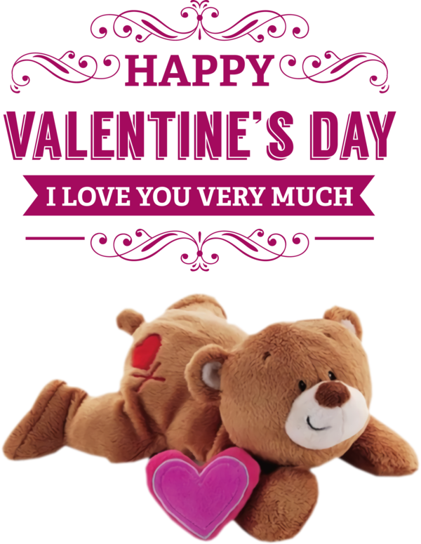 Transparent Valentine's Day Heart Design Vector for Teddy Bear for Valentines Day