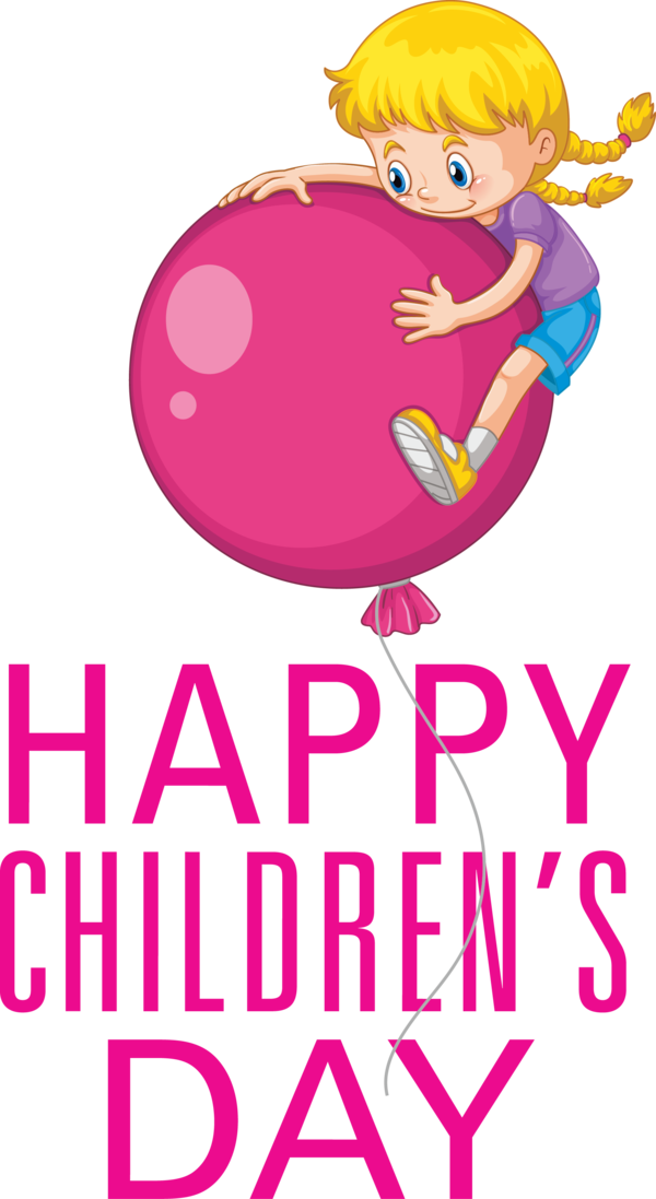 Transparent International Children's Day Cartoon Line Pink M for Children's Day for International Childrens Day