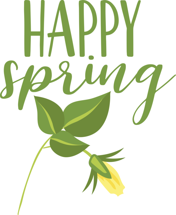 Transparent easter Flower Logo Plant stem for Hello Spring for Easter