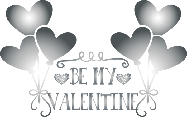 Transparent Valentine's Day M-095 Black and white Logo for Valentines for Valentines Day