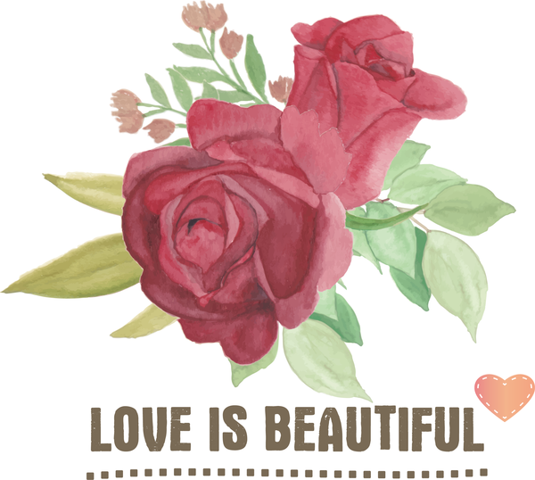 Transparent Valentine's Day Floral design Watercolor painting Painting for Valentines for Valentines Day