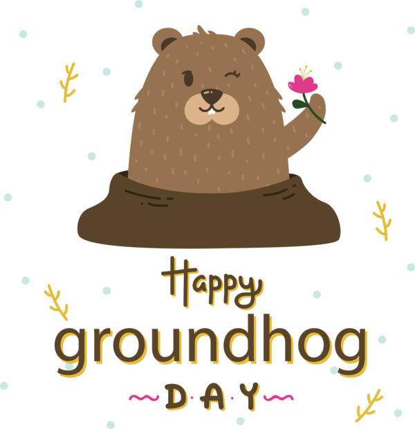 Transparent Groundhog Day Logo Cartoon Design for Groundhog for Groundhog Day