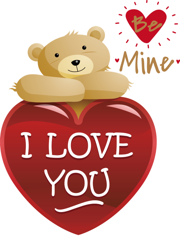 Transparent Valentine's Day Teddy bear Heart M-095 for Valentines for Valentines Day
