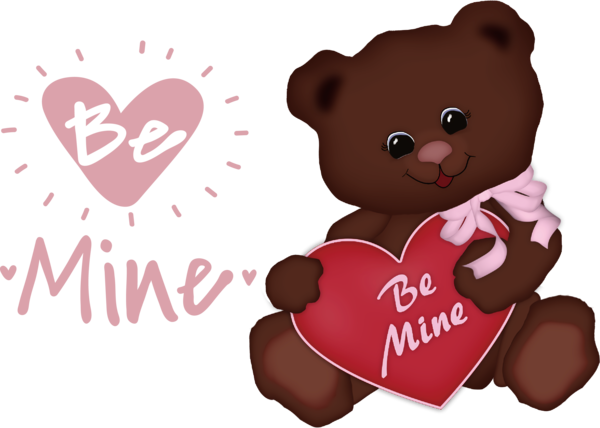 Transparent Valentine's Day M-095 Teddy bear Font for Valentines for Valentines Day
