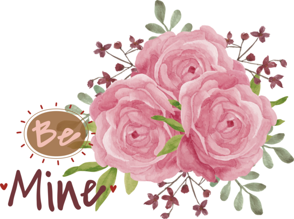 Transparent Valentine's Day Rose Flower Floral design for Valentines for Valentines Day