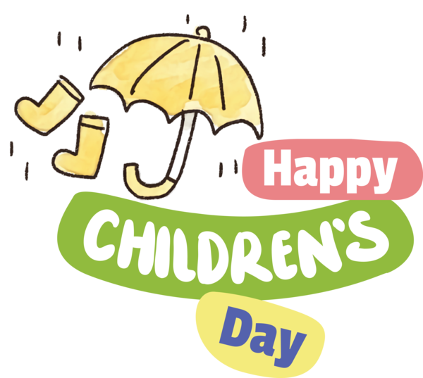 Transparent International Children's Day Logo Line Yellow for Children's Day for International Childrens Day