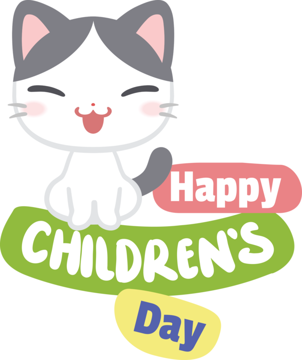 Transparent International Children's Day Cat Kitten Cat-like for Children's Day for International Childrens Day