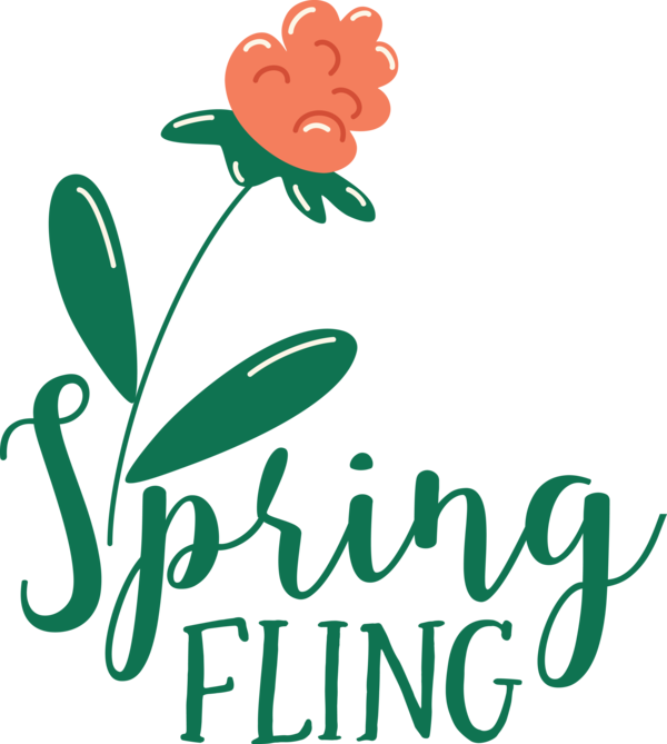 Transparent easter Flower Plant stem Logo for Hello Spring for Easter