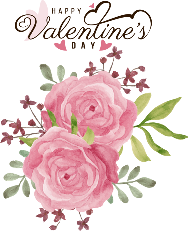 Transparent Valentine's Day Flower Rose Floral design for Rose for Valentines Day
