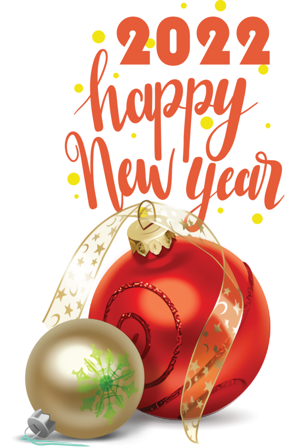 Transparent New Year Christmas Day Bauble Font for Happy New Year 2022 for New Year