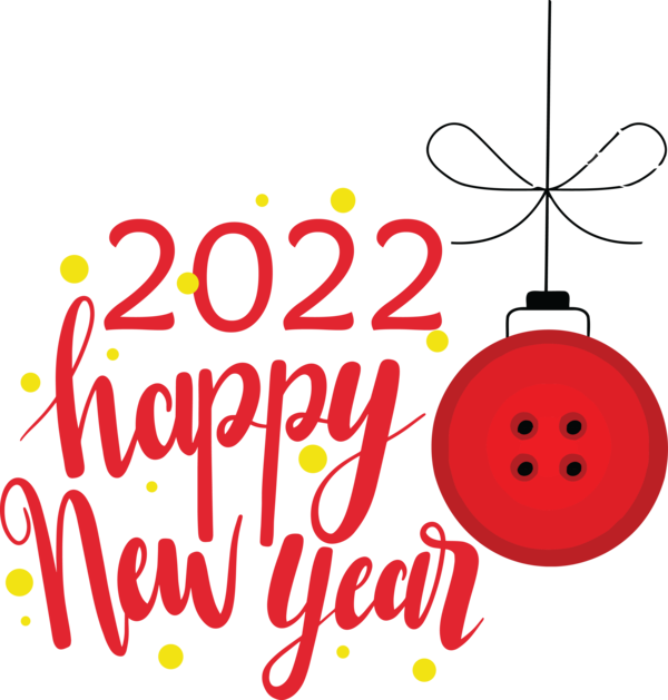 Transparent New Year Cartoon Line Ornament for Happy New Year 2022 for New Year