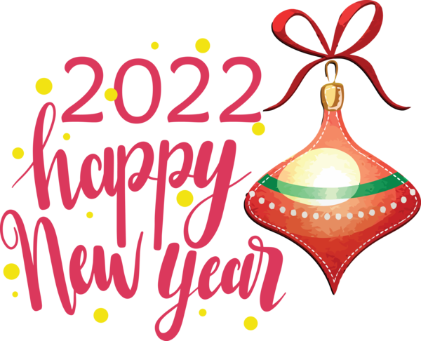Transparent New Year Bauble Christmas Day Line for Happy New Year 2022 for New Year