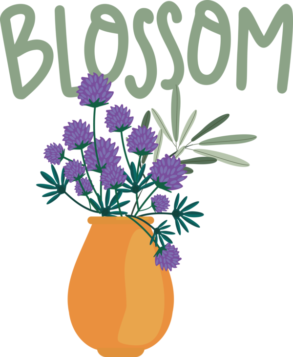 Transparent easter Flower Vase Floral design for Hello Spring for Easter