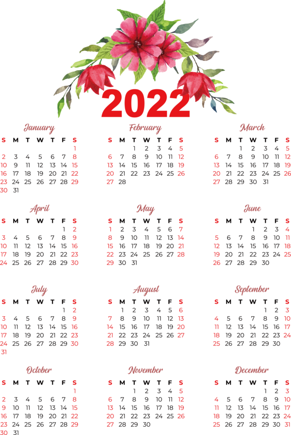 Transparent New Year calendar Calendar year Calendar for Printable 2022 Calendar for New Year