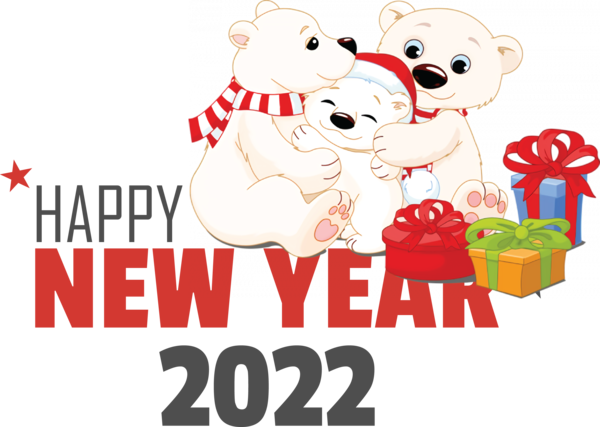 Transparent New Year Polar bear Bears Dog for Happy New Year 2022 for New Year