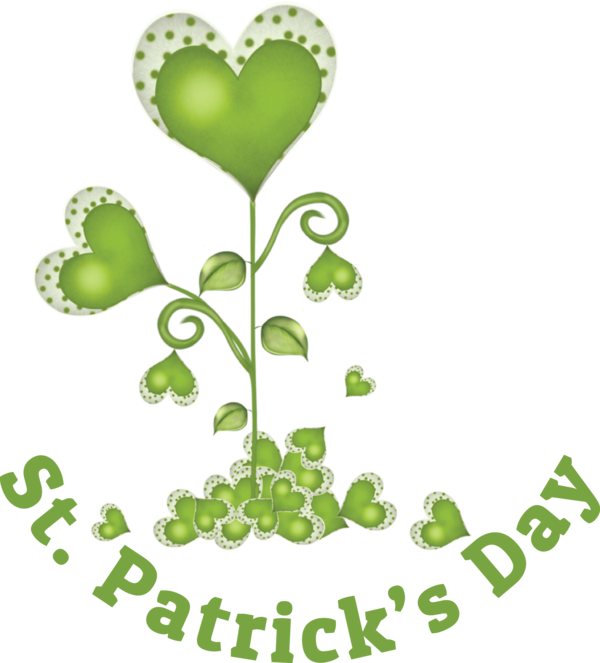 Transparent St. Patrick's Day Leaf Floral design Plant stem for Saint Patrick for St Patricks Day
