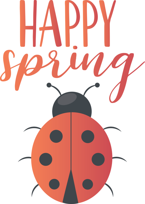 Transparent Easter Beetles Design Cartoon for Hello Spring for Easter