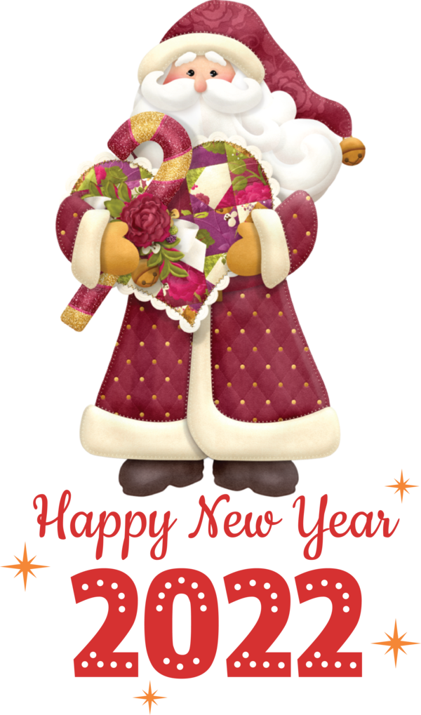 Transparent New Year Mrs. Claus Candy cane Christmas Day for Happy New Year 2022 for New Year