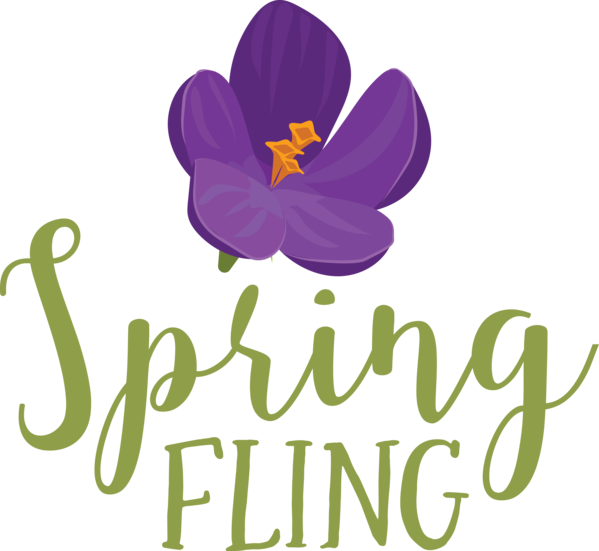 Transparent Easter Flower Logo Crocus for Hello Spring for Easter
