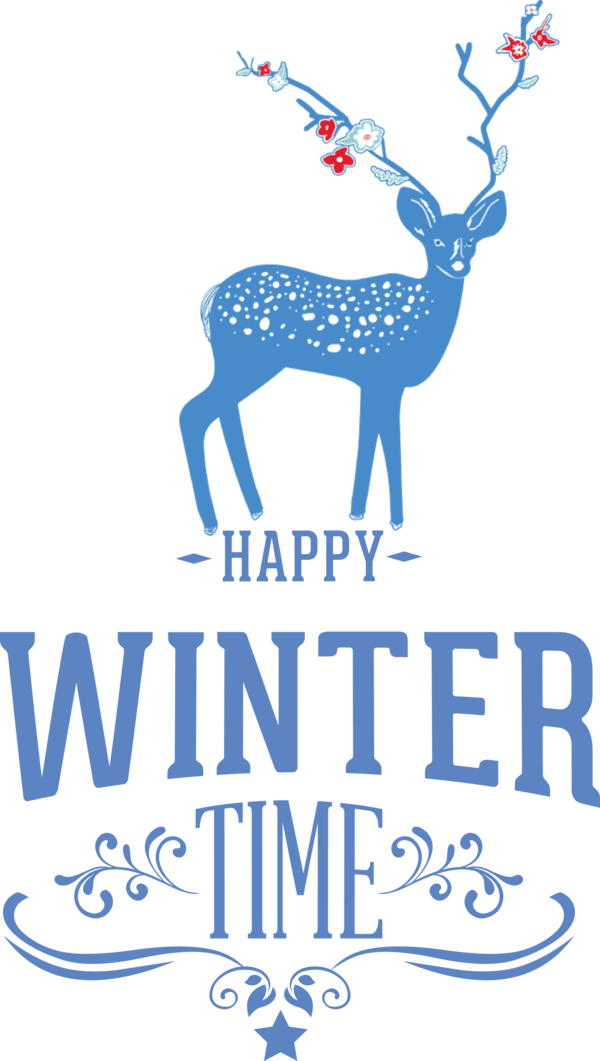 Transparent Christmas Reindeer Deer Line for Hello Winter for Christmas