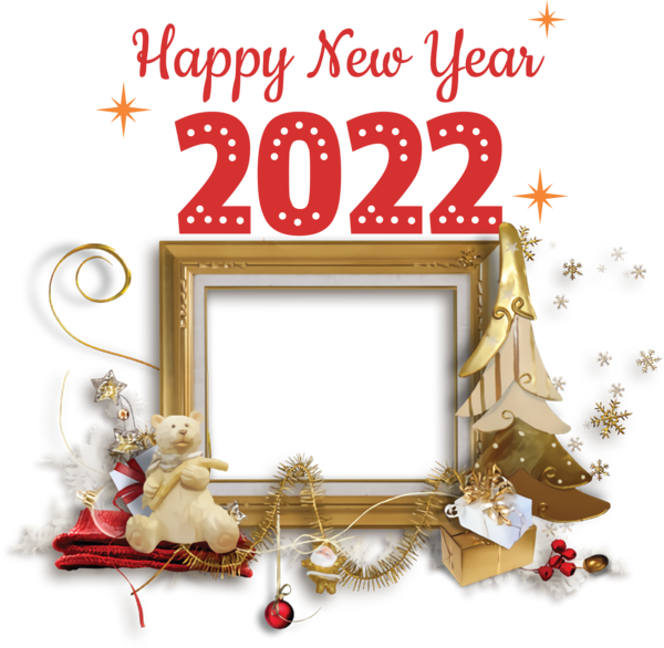 Transparent New Year Borders and Frames 2022 New Year Picture Frame for Happy New Year 2022 for New Year
