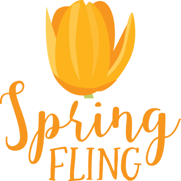 Transparent Easter Flower Logo Pumpkin for Hello Spring for Easter