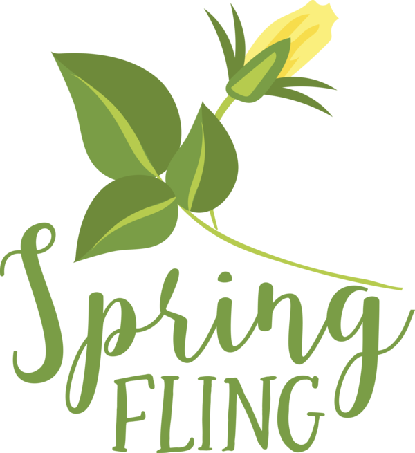 Transparent Easter Logo Flower Plant stem for Hello Spring for Easter