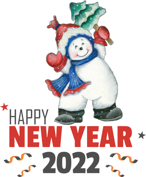 Transparent New Year Christmas Day Santa Claus Snowman for Happy New Year 2022 for New Year