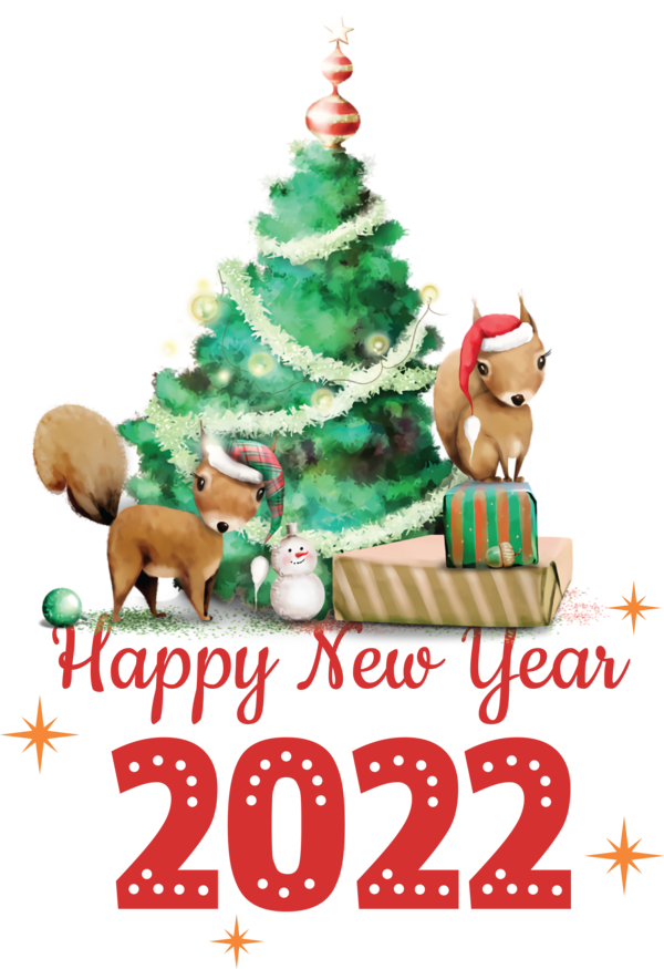 Transparent New Year Christmas Day Christmas Tree Ded Moroz for Happy New Year 2022 for New Year