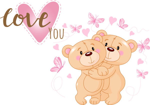 Transparent Valentine's Day Bears Teddy bear Standing Teddy Bear for Valentines for Valentines Day