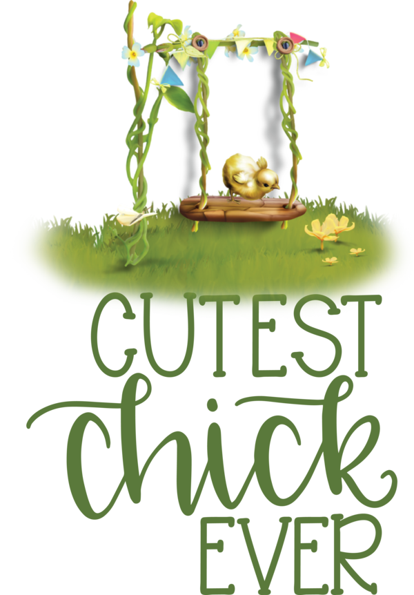 Transparent Easter Leaf Logo Font for Easter Chick for Easter