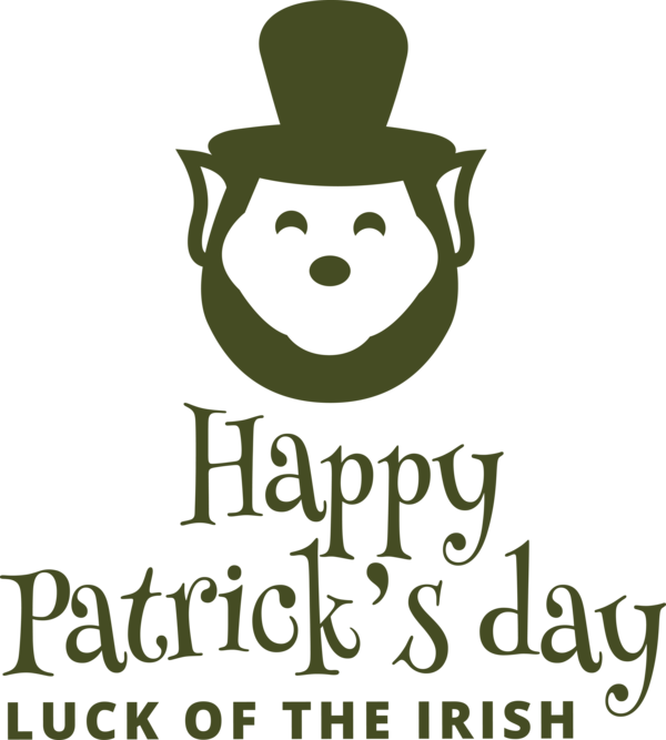 Transparent St. Patrick's Day Human Logo Animal-made art for Saint Patrick for St Patricks Day