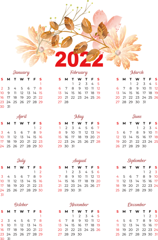 Transparent New Year calendar CALENDARIO 2022 Calendar year for Printable 2022 Calendar for New Year