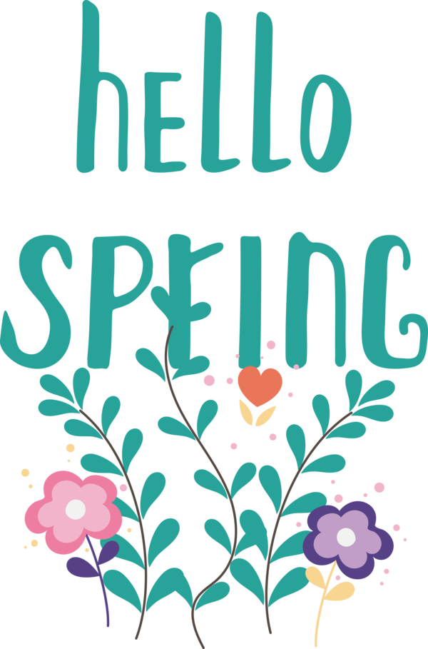 Transparent Easter Drawing Painting Design for Hello Spring for Easter