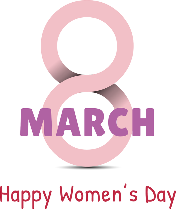 Transparent International Women's Day Design Logo Number for Women's Day for International Womens Day