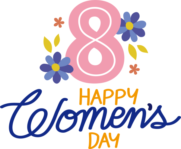 Transparent International Women's Day Logo Design Flower for Women's Day for International Womens Day