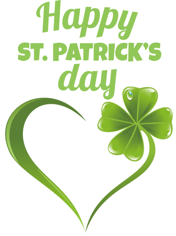 Transparent St. Patrick's Day Leaf Plant stem Medicine for Saint Patrick for St Patricks Day