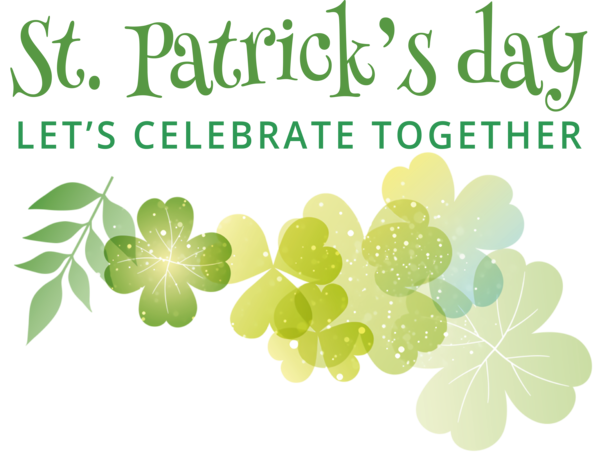 Transparent St. Patrick's Day Leaf Font Green for Saint Patrick for St Patricks Day