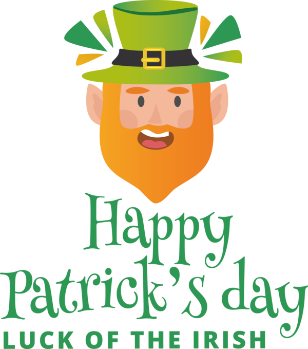 Transparent St. Patrick's Day Human Logo Text for Saint Patrick for St Patricks Day