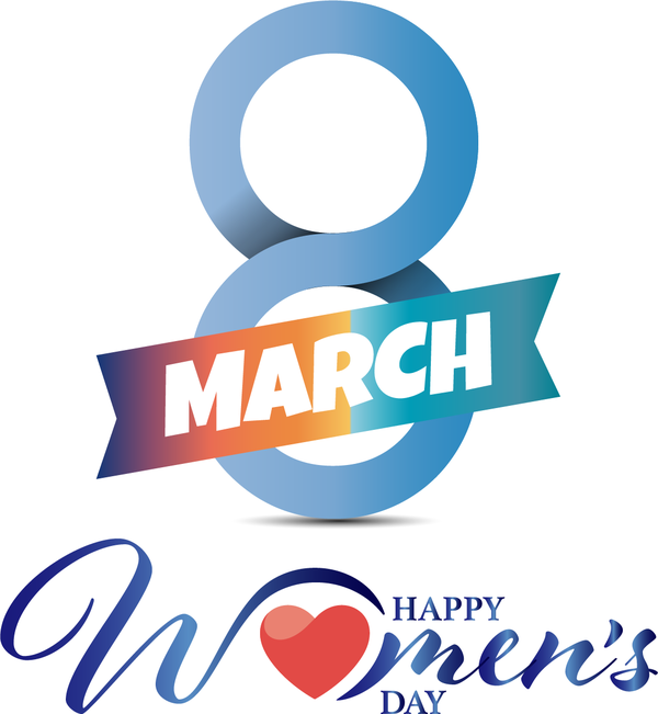 Transparent International Women's Day Design Logo New Year card for Women's Day for International Womens Day