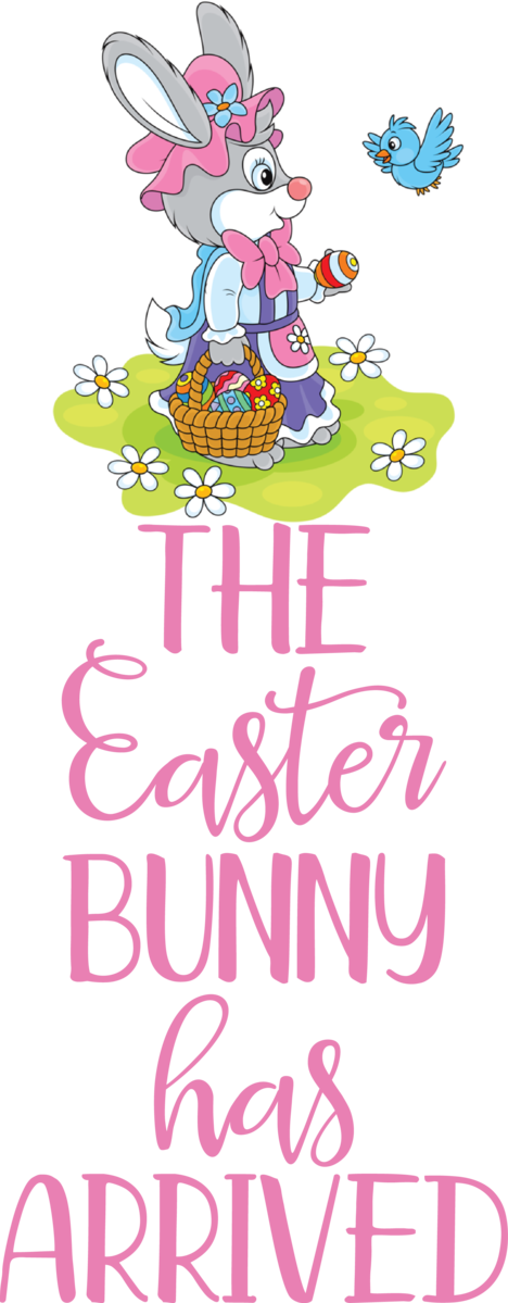 Transparent Easter Design Line Text for Easter Bunny for Easter