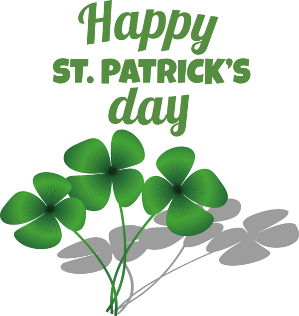 Transparent St. Patrick's Day Leaf Shamrock Line for Saint Patrick for St Patricks Day