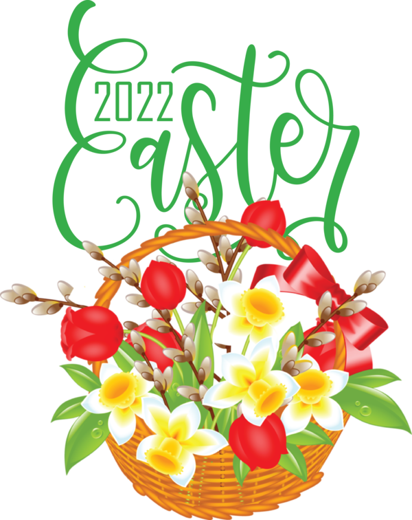 Transparent Easter Flower Design Floral design for Easter Day for Easter