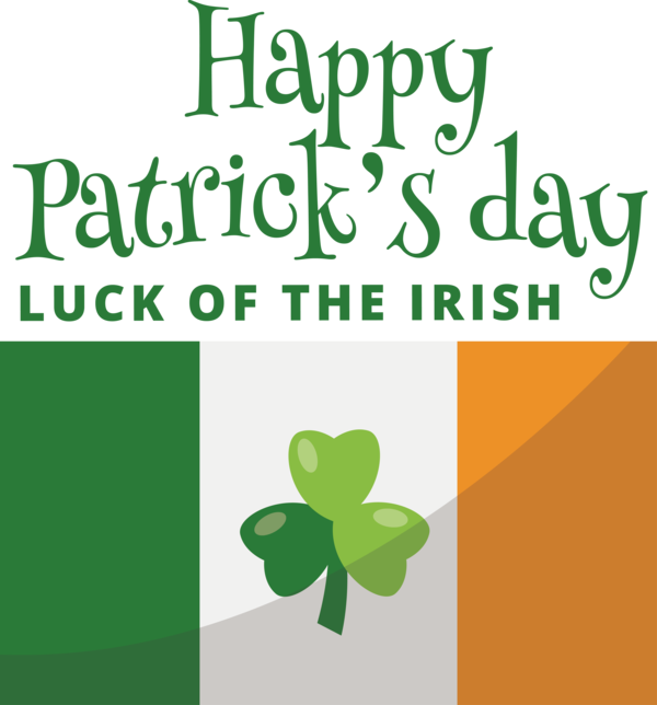 Transparent St. Patrick's Day Logo Leaf Font for Saint Patrick for St Patricks Day